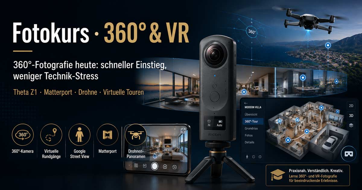 360°-Fotografie & VR: Theta Z1, Matterport, Drohne | DIRSCHL