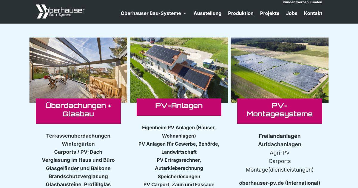 Firma Oberhauser Bau-Systeme GmbH, Rohrbach 18, 84494 Niederbergkirchen, Bayern