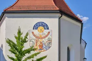 Sonnenuhr, Bruder Konrad Kirche, Altötting, Oberbayern