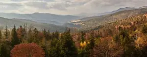 Hindenburgkanzel, Blick in den Bayerischen Wald, Oberpfalz