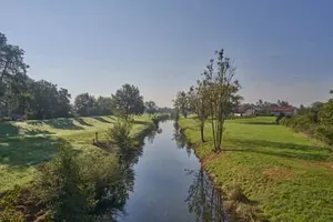 Fluss Isen bei Steinhöring, Winhöring, Altötting, Oberbayern