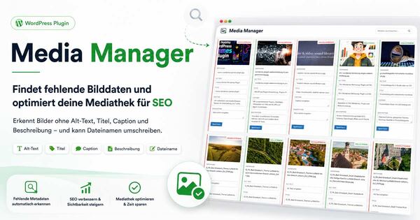 DIRSCHL Media Manager – WordPress Mediathek Plugin | Alt-Text & SEO