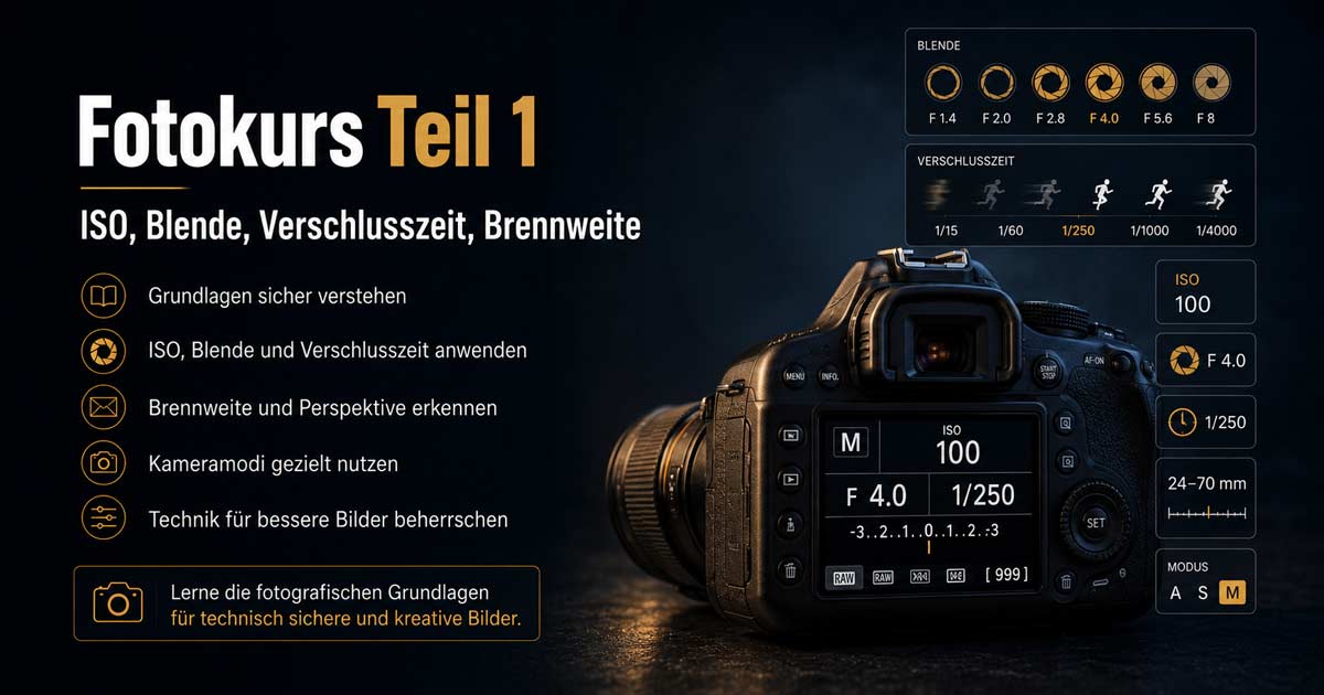 Fotokurs Teil 1  Blende, Verschlußzeit, ISO  Hans Dirschl