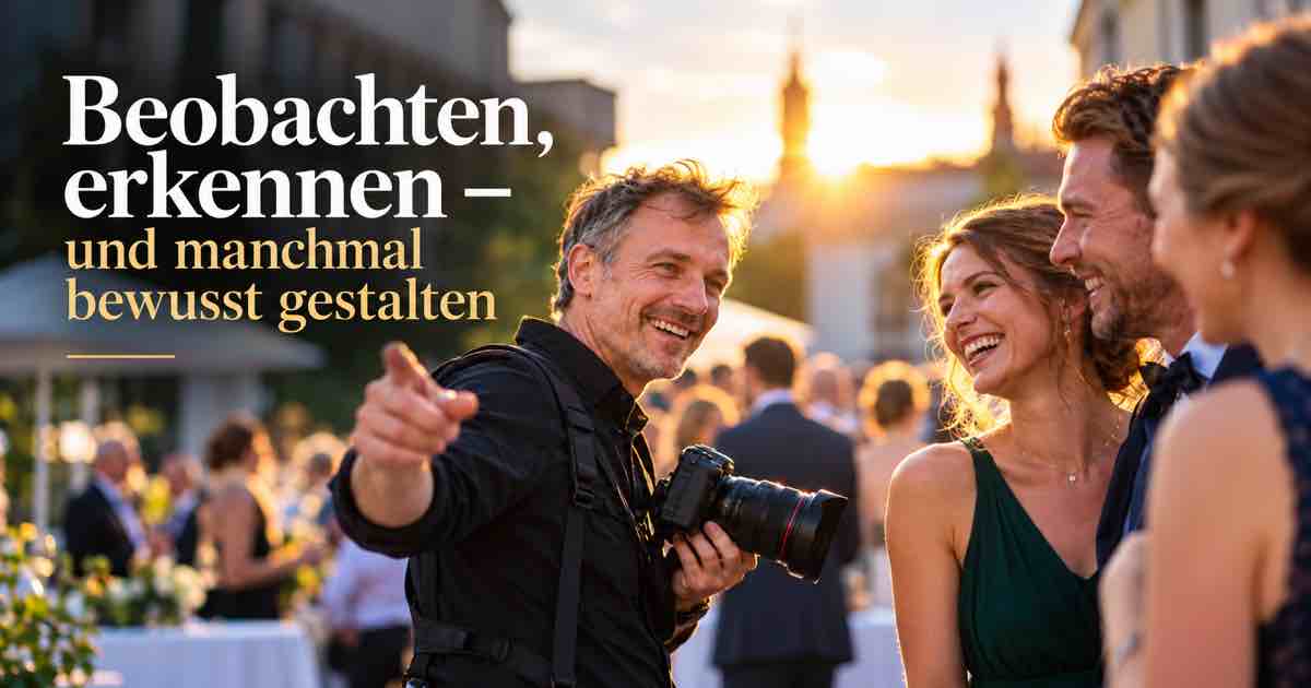 Johann Dirschls fotografische Haltung bei einer lebendigen Veranstaltung